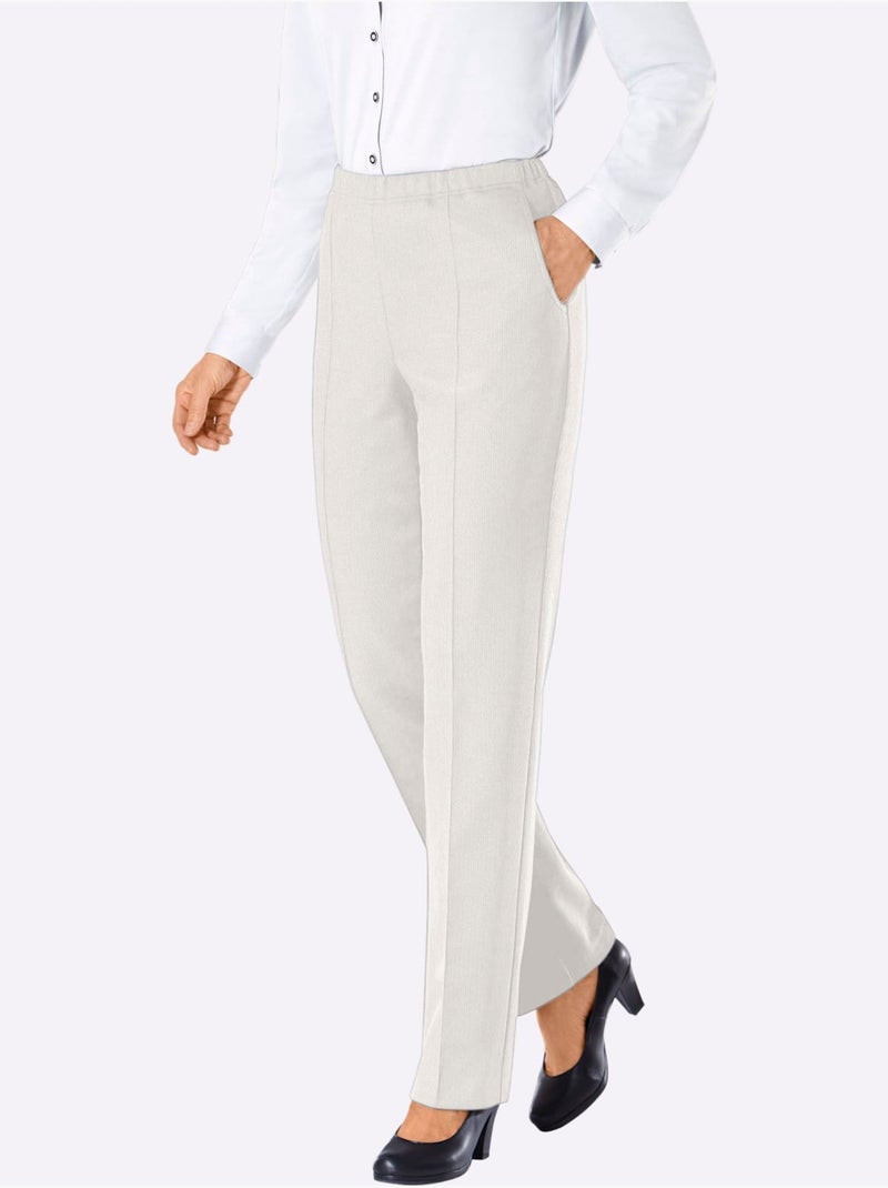 Pantalon en jersey qualité jersey côtelée facile à entretenir - taille standard - witt Gris clair - Kiabi