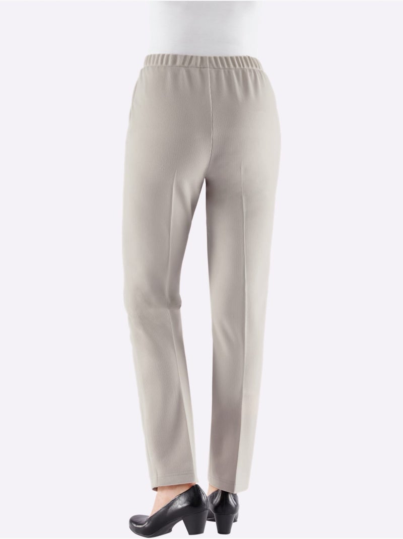 Pantalon en jersey qualité jersey côtelée facile à entretenir - taille standard - witt Gris clair - Kiabi