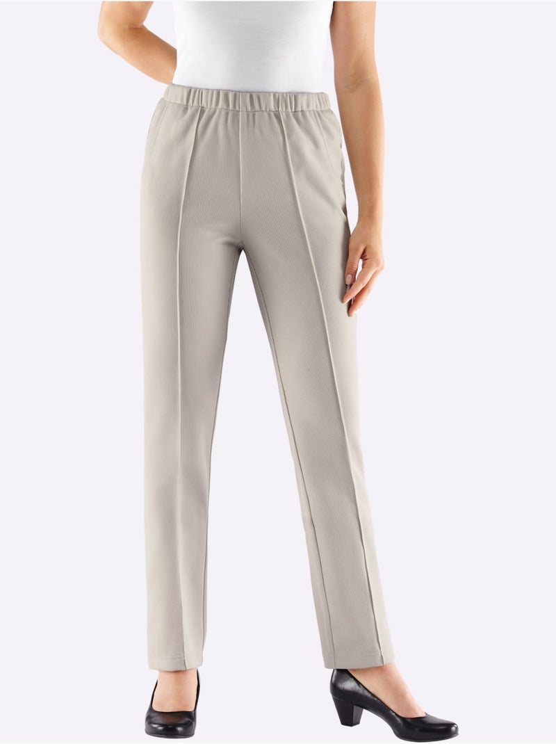Pantalon en jersey qualité jersey côtelée facile à entretenir - taille standard - witt Gris clair - Kiabi