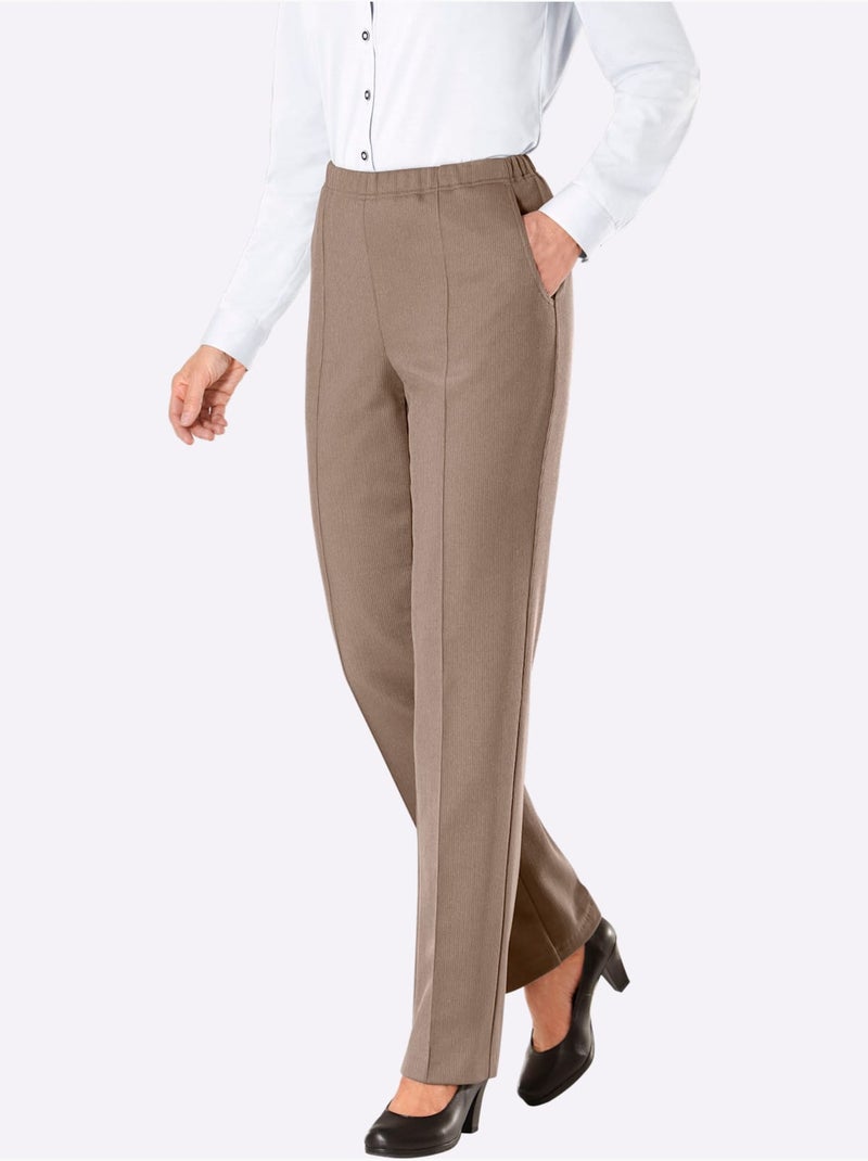 Pantalon En Jersey Qualité Jersey Côtelée Facile à Entretenir - Taille Standard - Witt Gris taupe - Kiabi