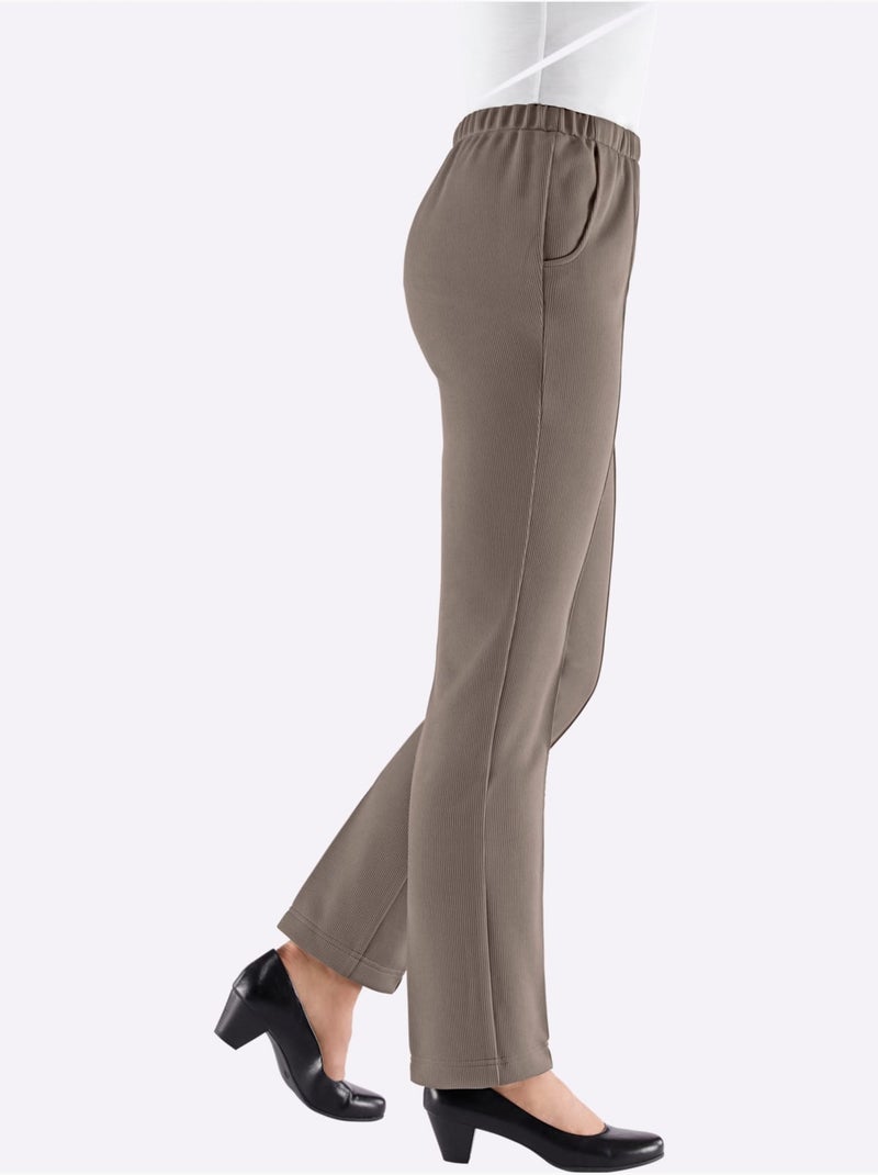 Pantalon En Jersey Qualité Jersey Côtelée Facile à Entretenir - Taille Standard - Witt Gris taupe - Kiabi