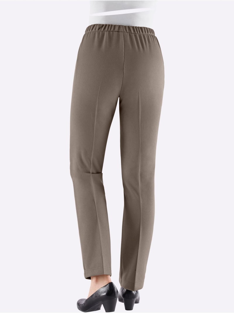 Pantalon En Jersey Qualité Jersey Côtelée Facile à Entretenir - Taille Standard - Witt Gris taupe - Kiabi
