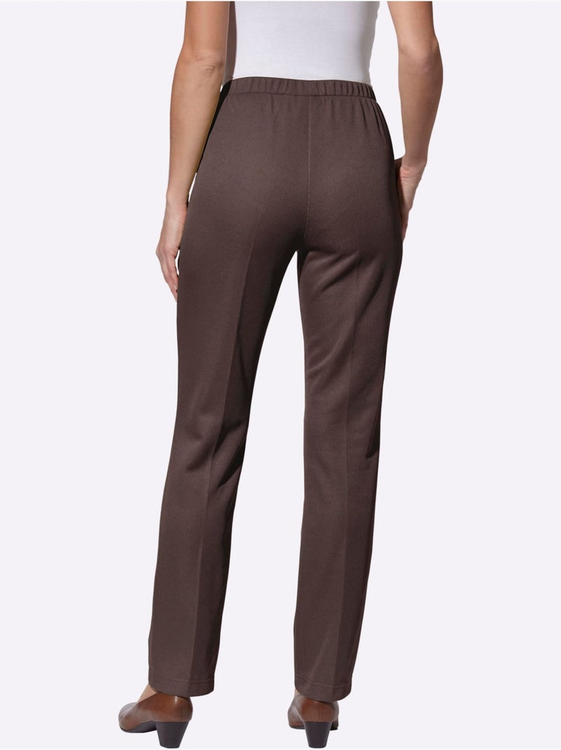 Pantalon en jersey qualité jersey côtelée facile à entretenir - taille standard - witt Marron/Choco - Kiabi