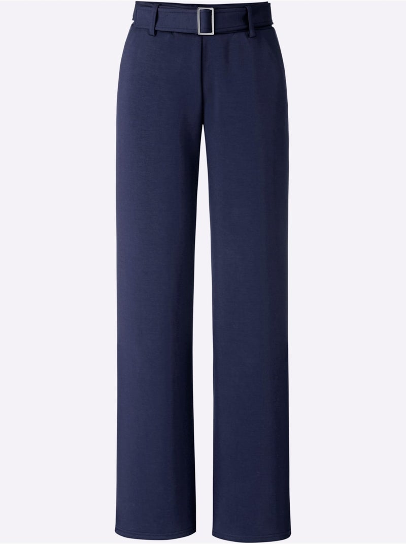 Pantalon en jersey qualité jersey extensible, souple et confortable - taille standard - helline Bleu marine - Kiabi