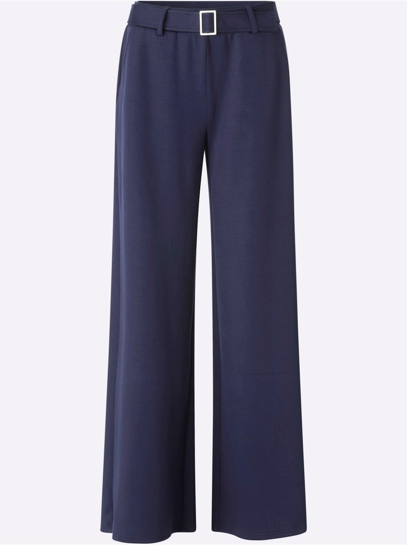 Pantalon en jersey qualité jersey extensible, souple et confortable - taille standard - helline Bleu marine - Kiabi
