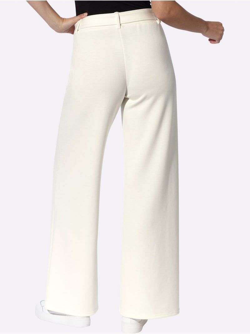 Pantalon en jersey qualité jersey extensible, souple et confortable - taille standard - helline Ecru - Kiabi