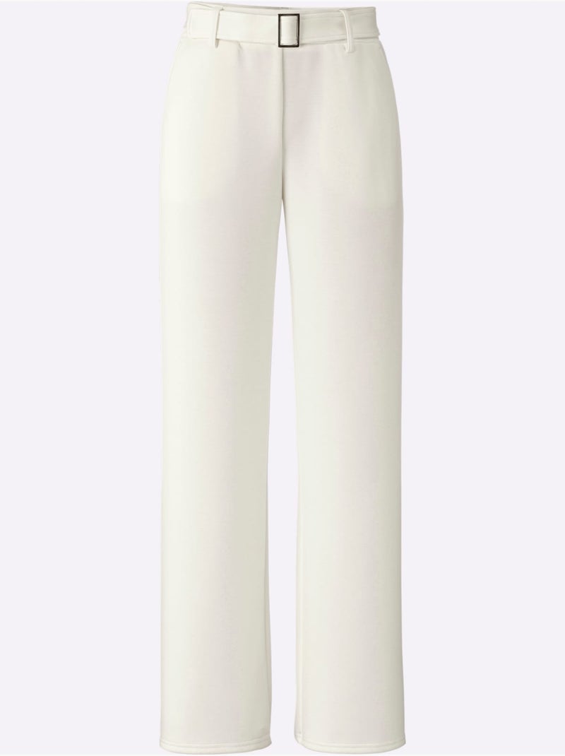 Pantalon en jersey qualité jersey extensible, souple et confortable - taille standard - helline Ecru - Kiabi