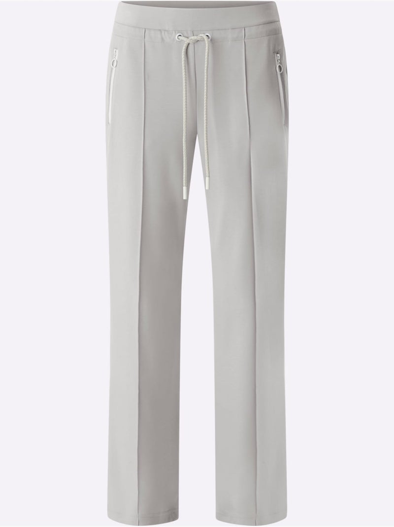 Pantalon En Jersey Qualité Jersey Extensible, Souple Et Confortable - Taille Standard - Helline Gris Ecru - Kiabi