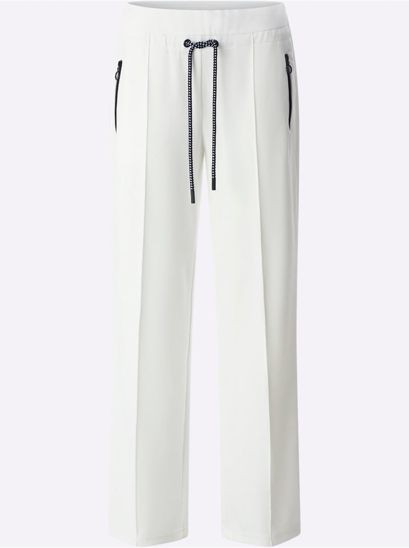 Pantalon En Jersey Qualité Jersey Extensible, Souple Et Confortable - Taille Standard - Helline Noir Ecru - Kiabi
