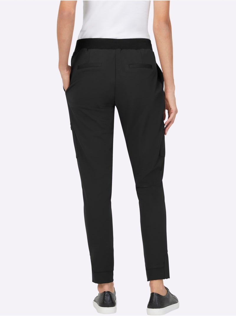 Pantalon en jersey style jogging tendance - taille standard - helline Noir - Kiabi