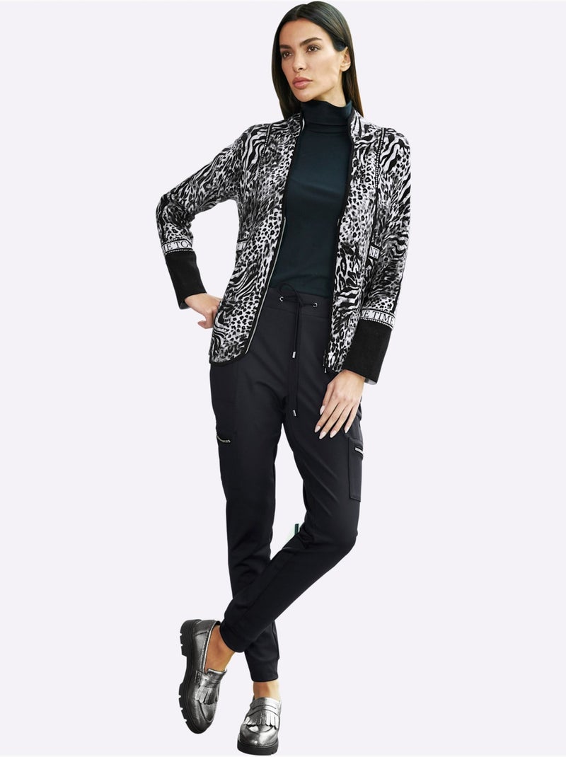 Pantalon en jersey style jogging tendance - taille standard - helline Noir - Kiabi