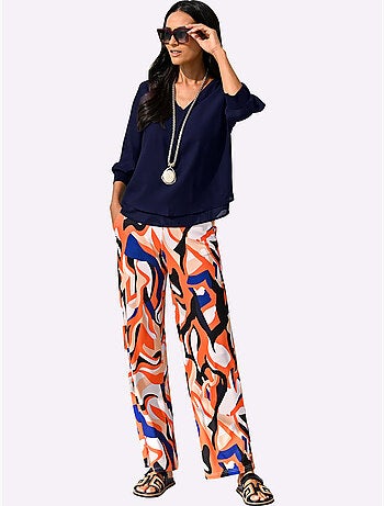 Pantalon en jersey superbe motif graphique - taille standard - helline