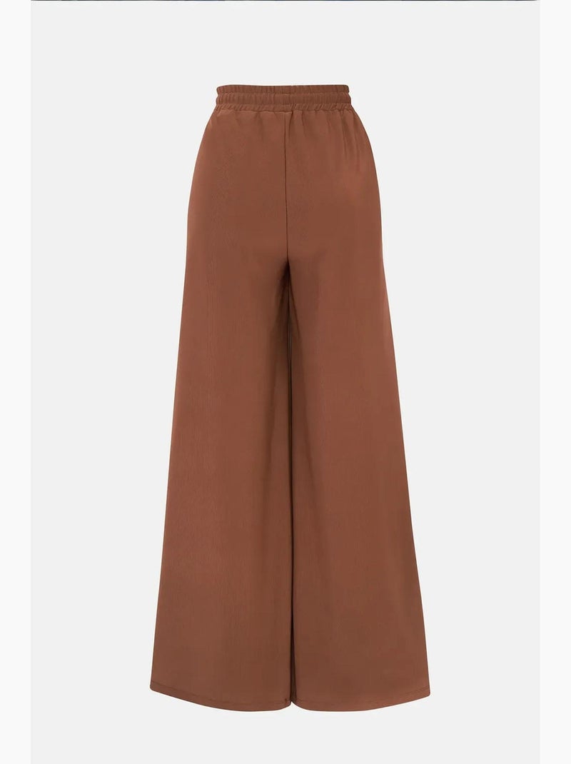 Pantalon en jersey taille élastique jambes larges hiccup Marron - Kiabi