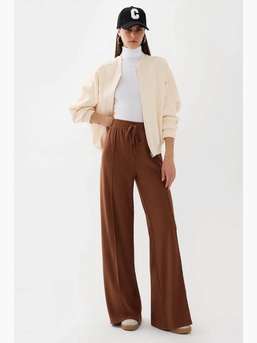 Pantalon en jersey taille élastique jambes larges hiccup - Kiabi