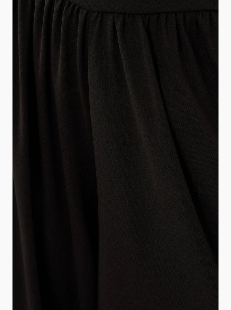 Pantalon en jersey taille haute jambes larges plissées hiccup Noir - Kiabi