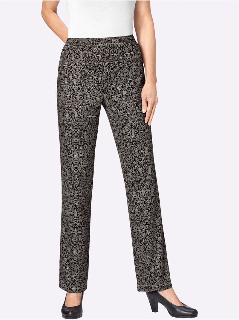 Pantalon en jersey très facile à entretenir - taille extra courte - witt Gris/Multicolore - Kiabi