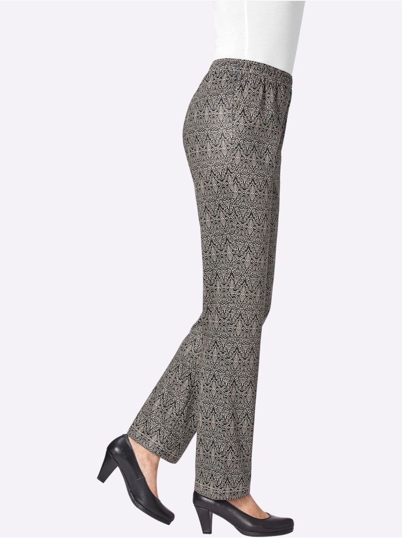 Pantalon en jersey très facile à entretenir - taille extra courte - witt Gris/Multicolore - Kiabi