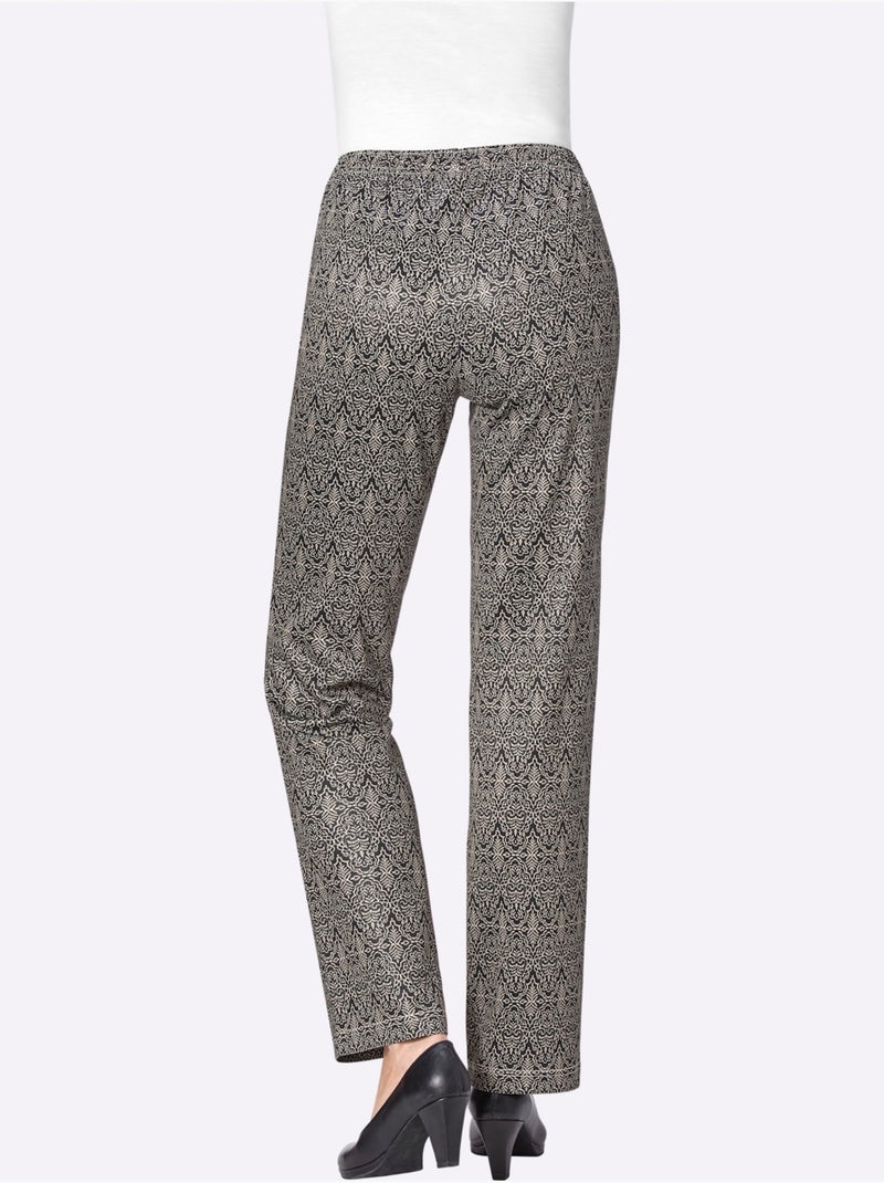 Pantalon en jersey très facile à entretenir - taille extra courte - witt Gris/Multicolore - Kiabi