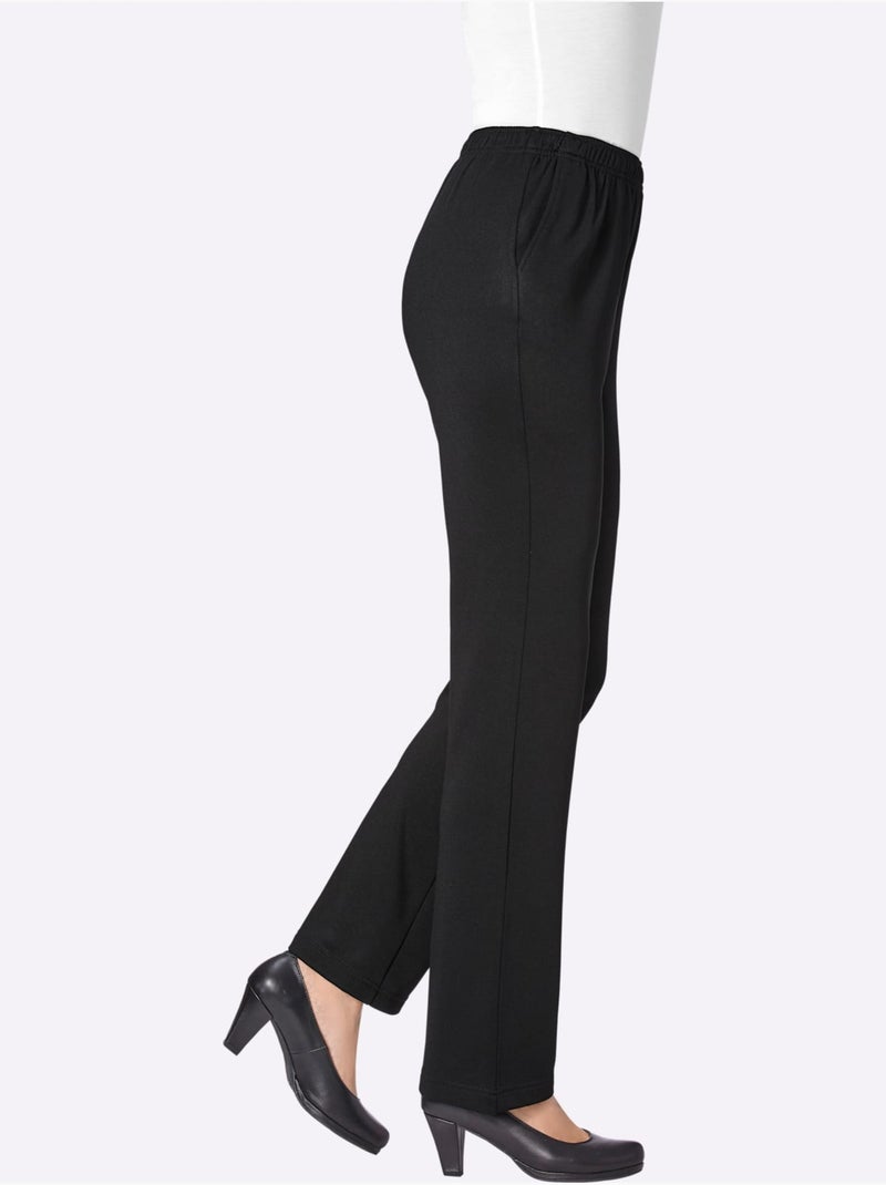 Pantalon en jersey très facile à entretenir - taille extra courte - witt Noir - Kiabi
