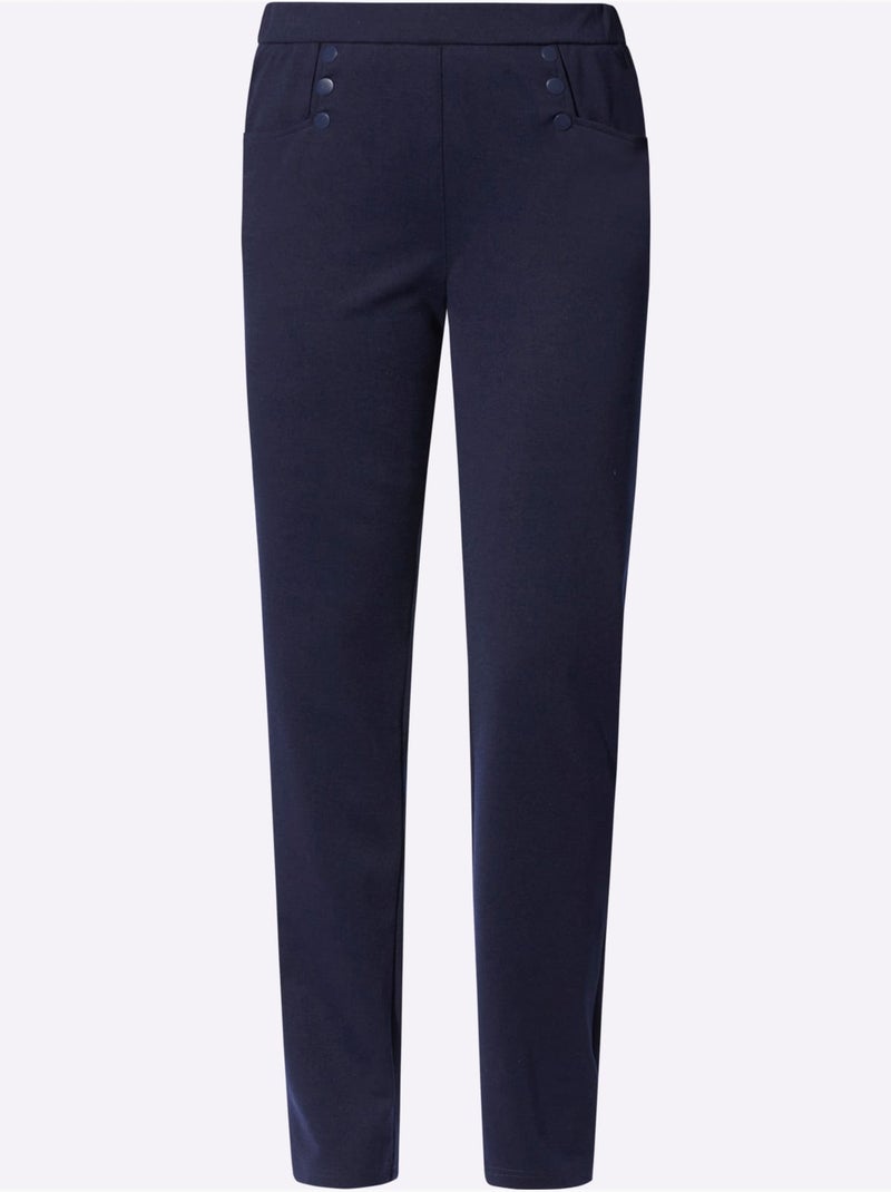 Pantalon en jersey tricoté - taille courte - witt Bleu marine - Kiabi
