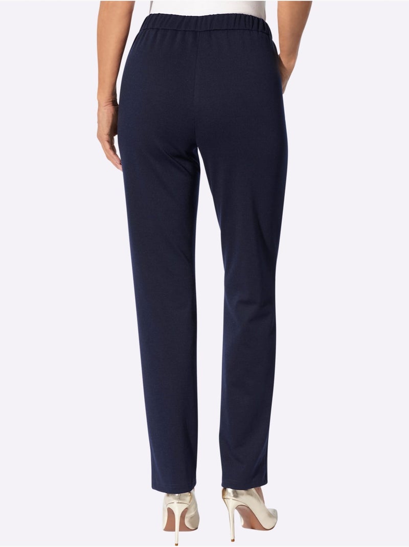 Pantalon en jersey tricoté - taille standard - witt Bleu marine - Kiabi
