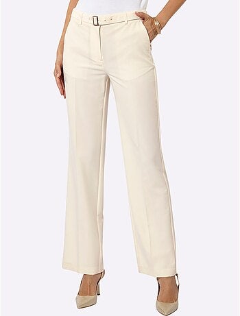 Pantalon en laine agréable et chaud - taille courte - helline