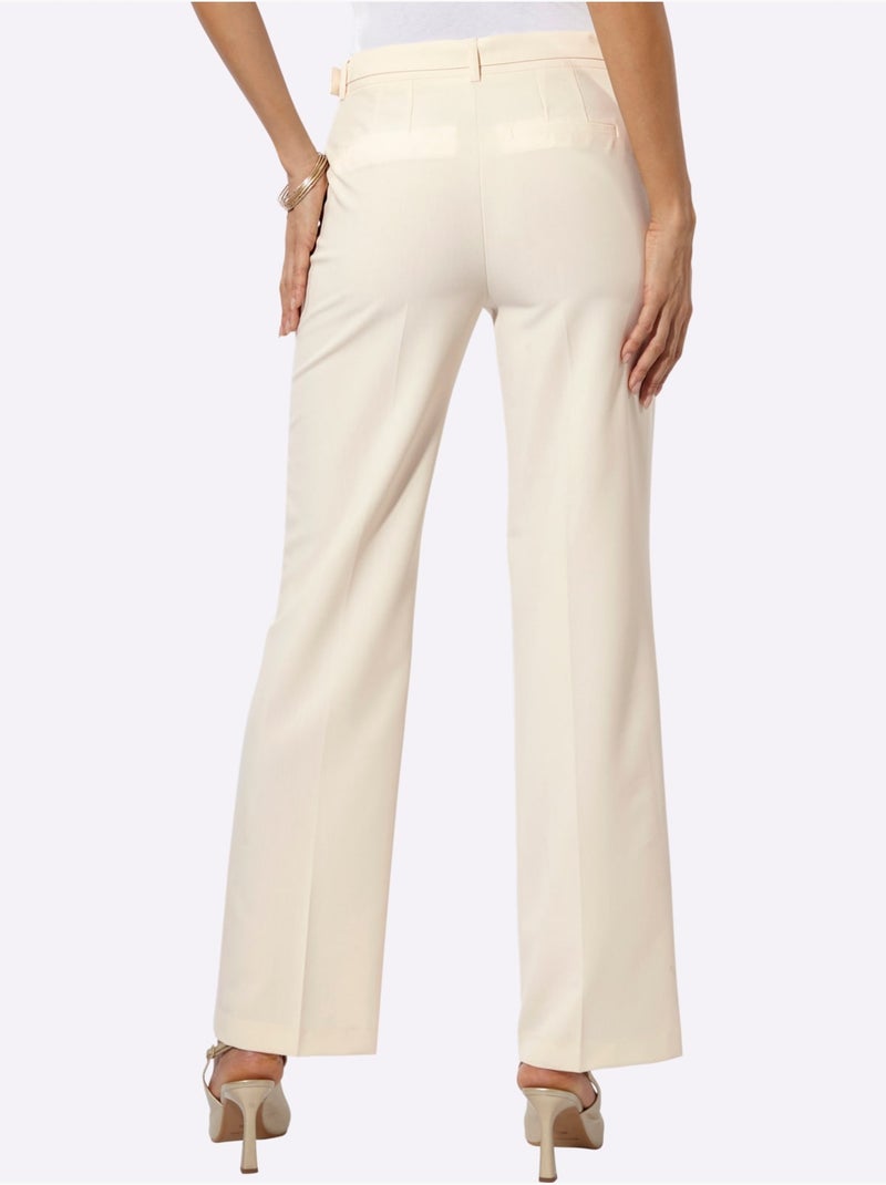 Pantalon en laine agréable et chaud - taille courte - helline Ivoire - Kiabi