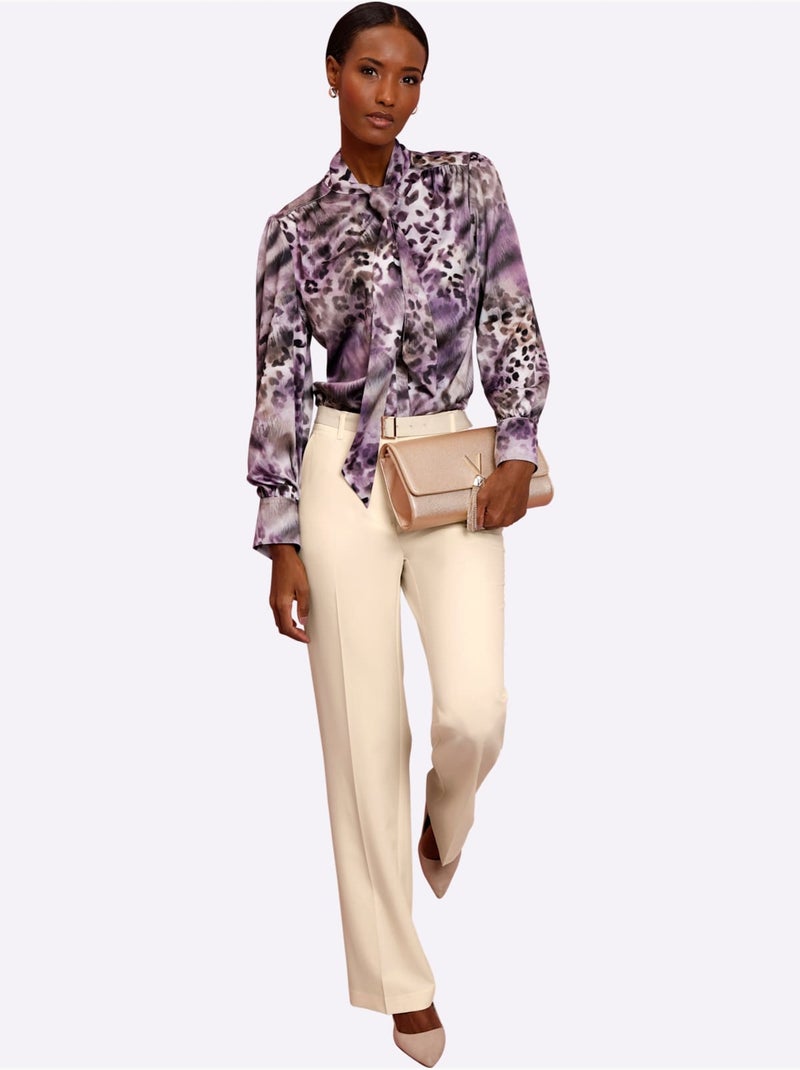 Pantalon en laine agréable et chaud - taille courte - helline Ivoire - Kiabi