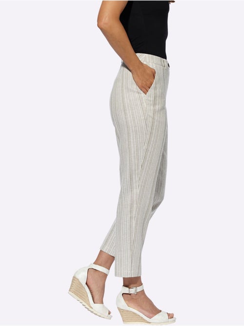 Pantalon En Lin 20% Lin - Taille Courte - Witt - Kiabi