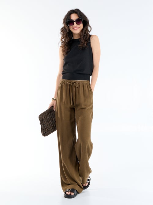 Pantalon en lin avec 2 poches - Kiabi Pantalon en lin avec 2 poches - Kiabi