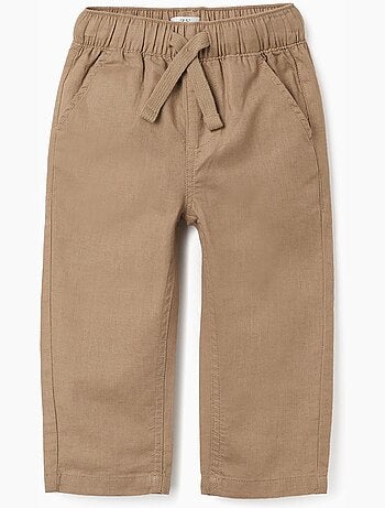 Pantalon baggy en lin avec cordon de serrage