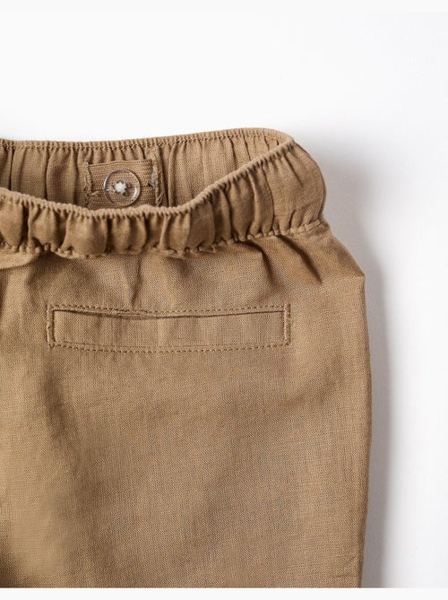 Pantalon en lin avec cordon de serrage - Kiabi