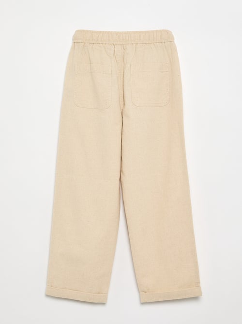 Pantalon en lin et coton - Kiabi