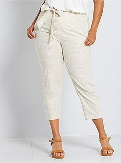 Pantalon en lin et coton - Kiabi