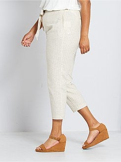 Pantalon en lin et coton - Kiabi