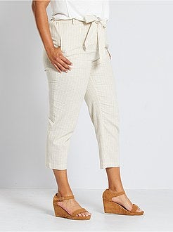Pantalon en lin et coton - Kiabi