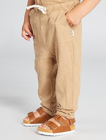 Pantalon en lin et en coton - Kiabi