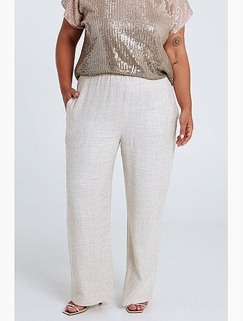 Pantalon en lin et viscose avec détail lurex PAPRIKA