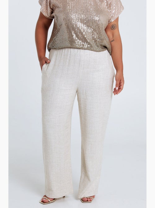 Pantalon en lin et viscose avec détail lurex PAPRIKA - Kiabi