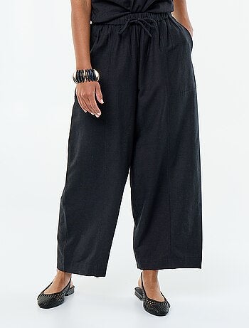 Pantalon en lin femme taille haute