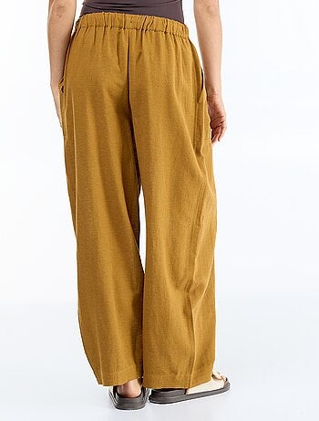 Pantalon en lin femme taille haute