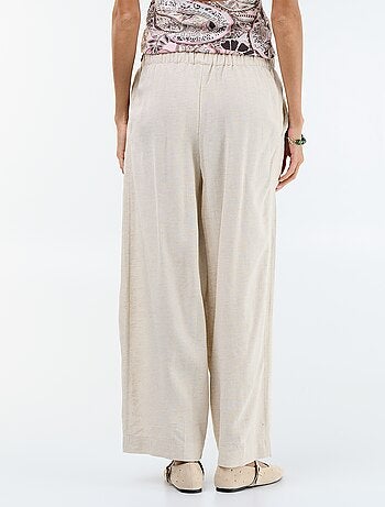 Pantalon en lin femme taille haute