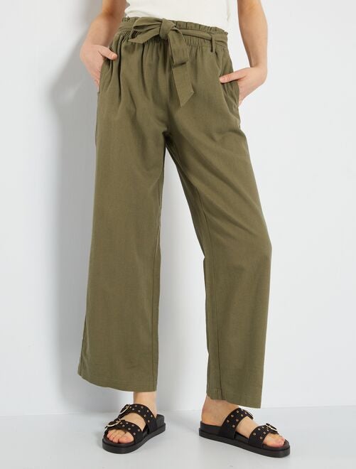 Pantalon en lin large 'JDY' - Kiabi