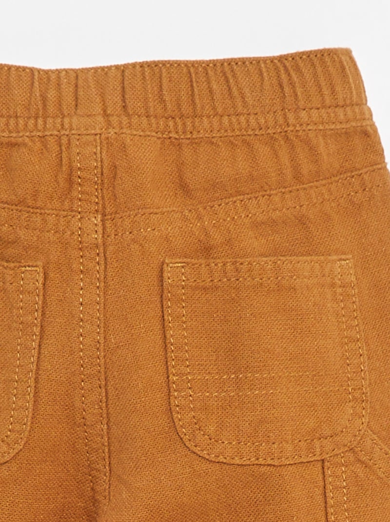 Pantalon en lin mélangé Beige - Kiabi