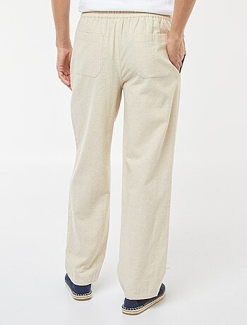 Pantalon en lin mélangé coupe droite