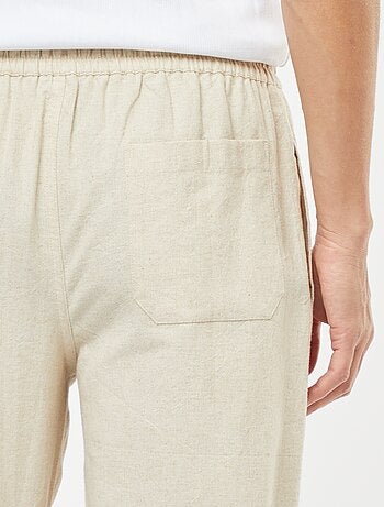 Pantalon en lin mélangé coupe droite