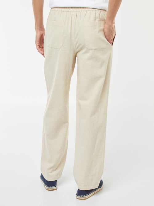 Pantalon en lin mélangé coupe droite - Kiabi