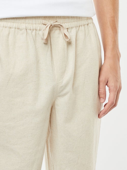 Pantalon en lin mélangé coupe droite - Kiabi