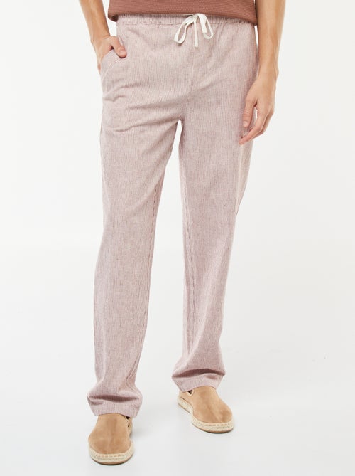 Pantalon en lin mélangé coupe droite - Kiabi
