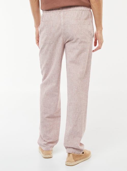 Pantalon en lin mélangé coupe droite - Kiabi